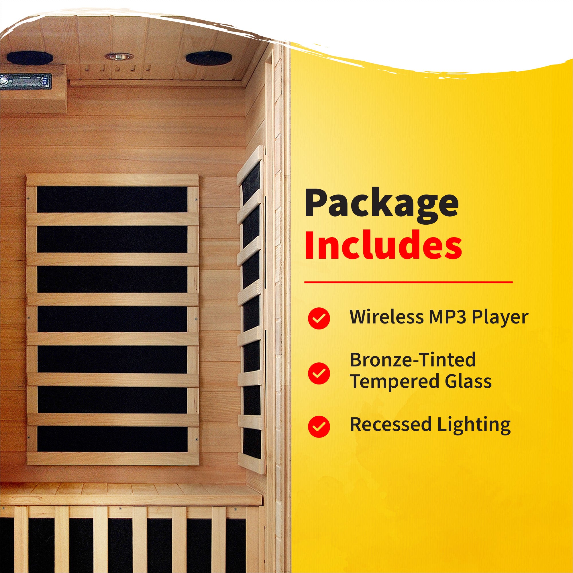 Buena Vista 1-2 Person Hemlock Infrared Sauna with 4 Carbon Heaters
